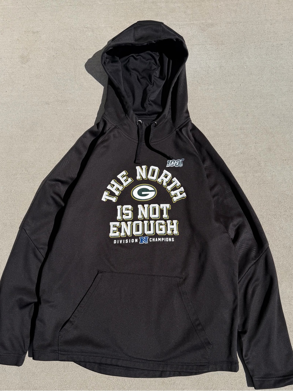 NFL Green Bay Packers Hoodie The North Is Not Enough Division Champions Black L
